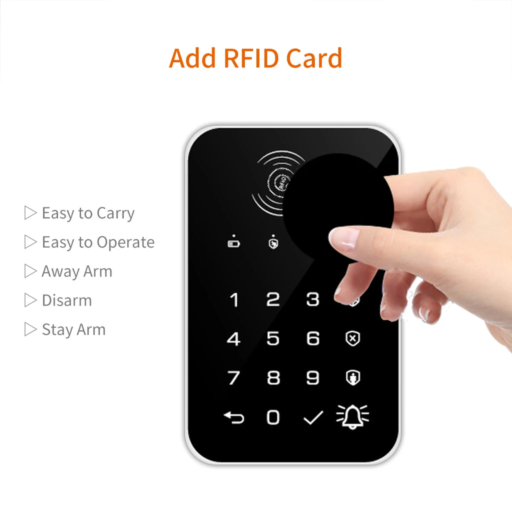 TAIBOAN 433MHz Wireless Keyboard Touch Pad Doorbell Button Bring RFID Card Can Rechargeable For H501/G30/PG103 WiFi GSM Alarm