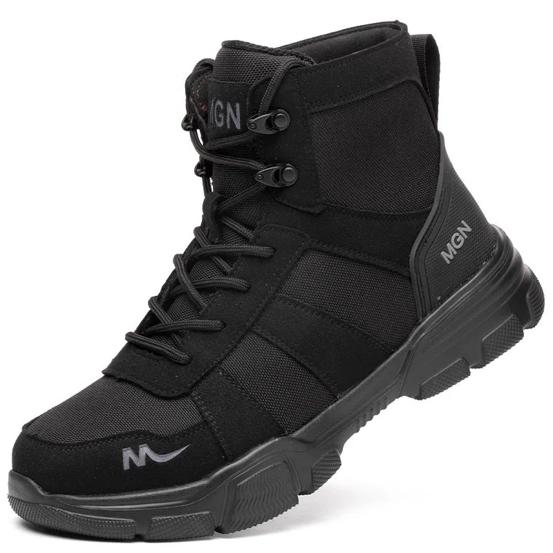 Steel Toe Safety Shoes Men Work Safety Boots Lightweight Breathable Comfortable Sneakers Men Boots Slip-resistant shoes