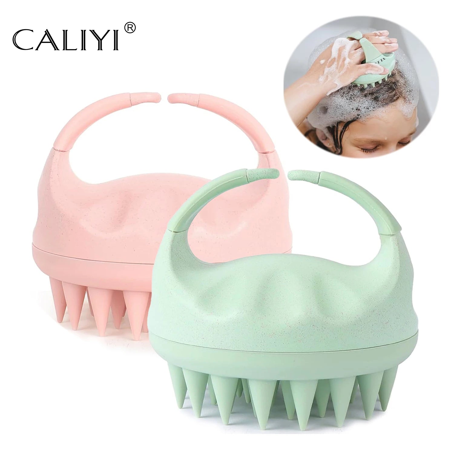 CALIYI 1/2 pcs Scalp Massage Shampoo Showering Brush Comb Scalp Cleaning Silicone Brush Scalp Care Stop Itch Bath Tools