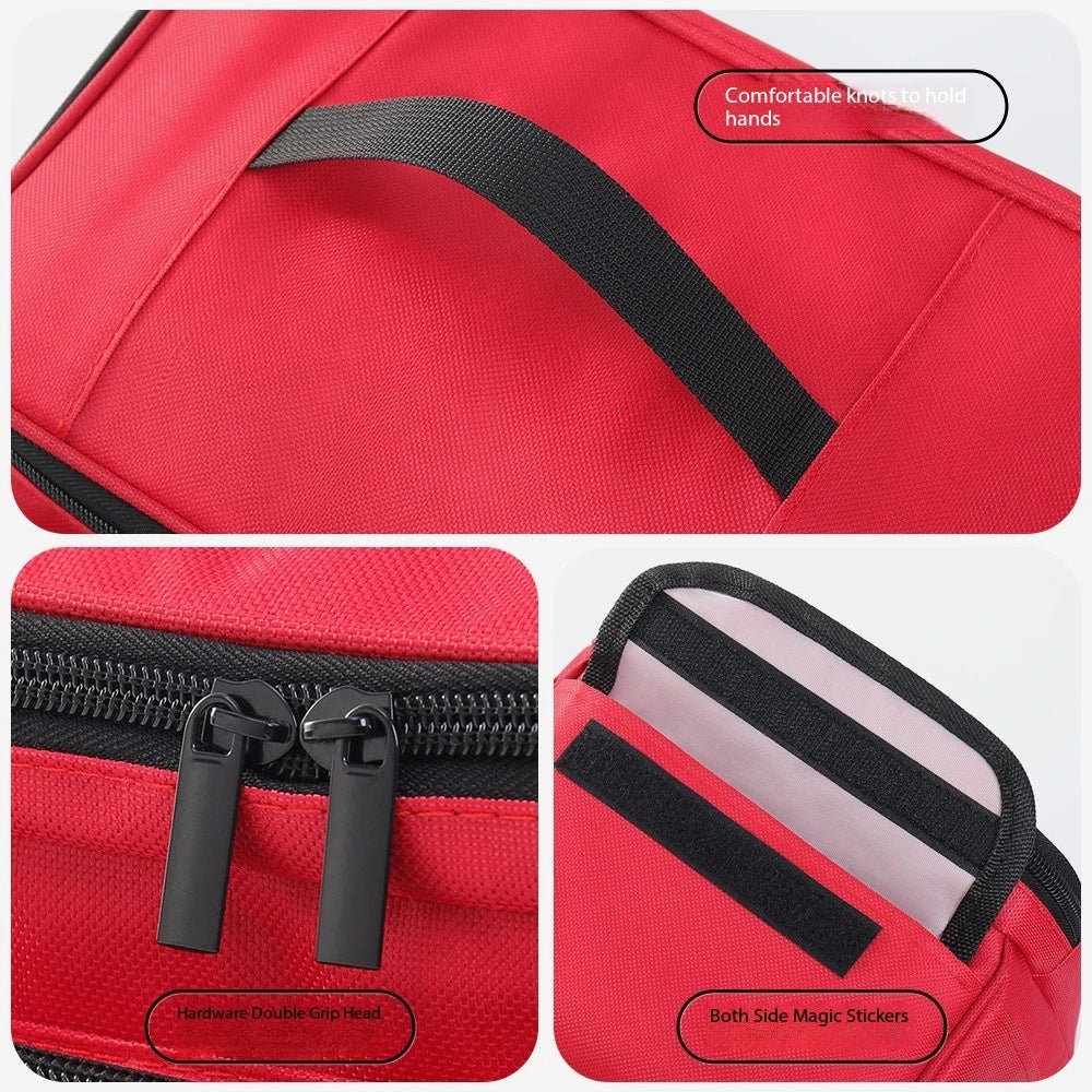 Portable Medical Organizer - Compact First Aid Kit Bag for Home, Car & Travel | Waterproof Medicine Storage with Zipper Pockets