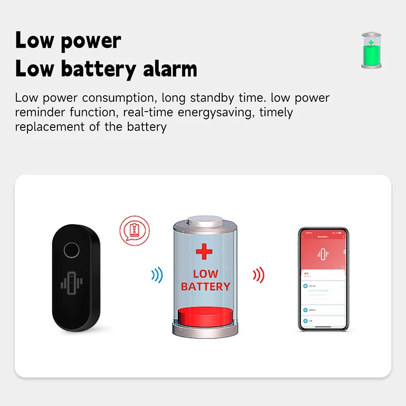 Tuya WiFi Vibration Detector Glass Broken Sensor Alarm Adjustable Sensitivity Optional For Door Window Glass Wall Cabinet Safe
