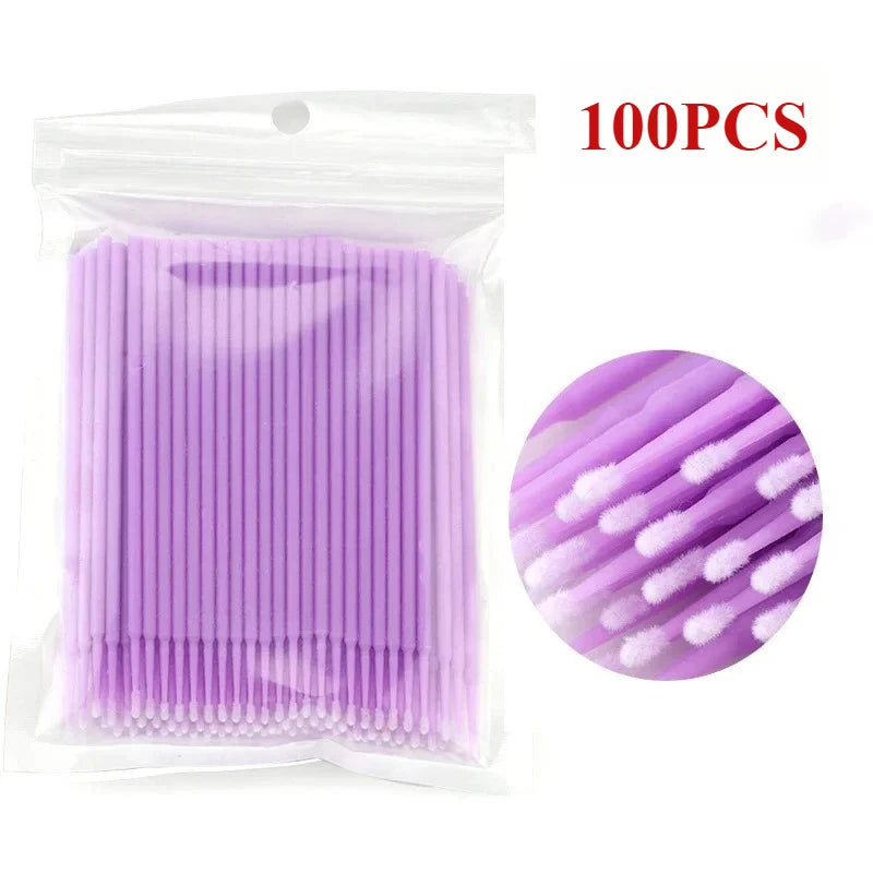 1000/500PCS Eyelash Cleaning Brush Highly Colorful Beauty Makeup Clean Remover Tool Wholesaler Crystal Brush Eyelash Micro Brush