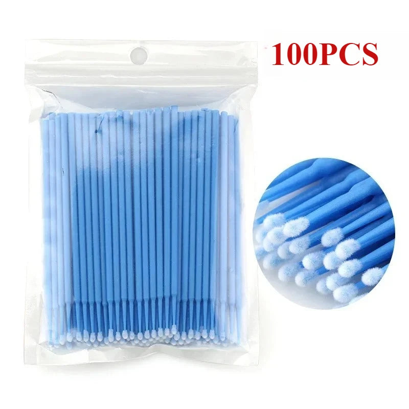 1000/500PCS Eyelash Cleaning Brush Highly Colorful Beauty Makeup Clean Remover Tool Wholesaler Crystal Brush Eyelash Micro Brush