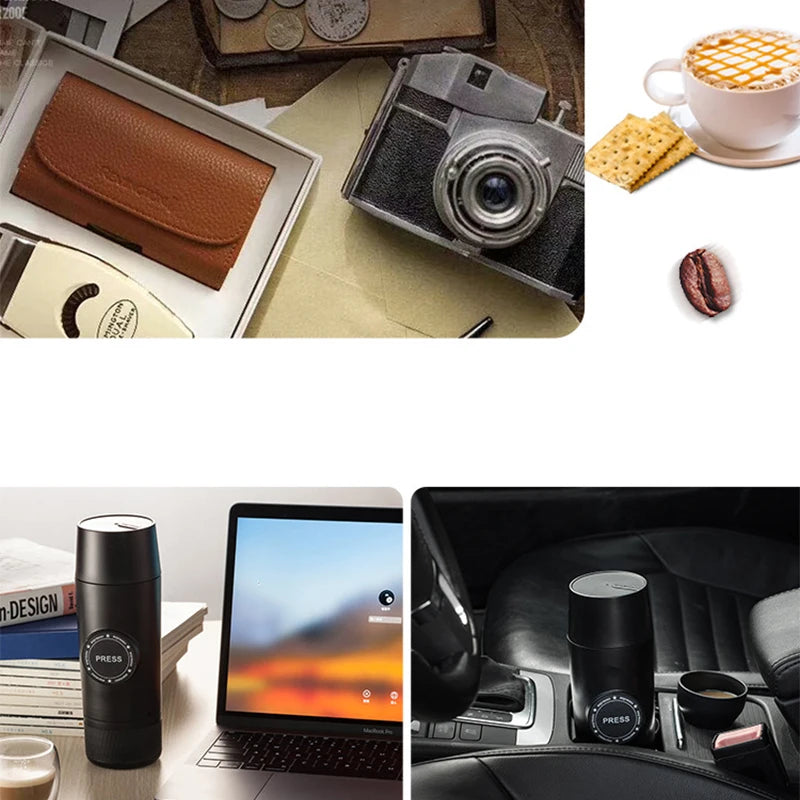 Portable Nespresso coffe maker Espresso Rechargeable Coffee Machine Outdoor Travebuilt-In Battery Extraction Powder & Capsule