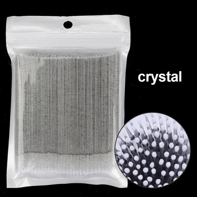 1000/500PCS Eyelash Cleaning Brush Highly Colorful Beauty Makeup Clean Remover Tool Wholesaler Crystal Brush Eyelash Micro Brush