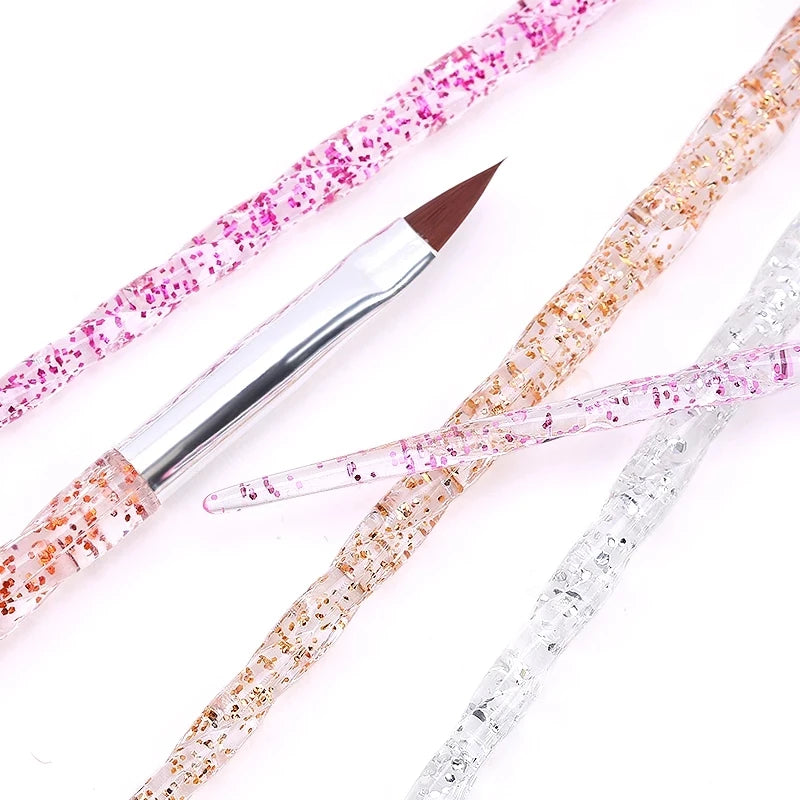 Nail Art Brush Set Gradient Line Painting Dotting Pen Kit Acrylic Handle Gel Polish Crystal Brushes Salon Nails Manicure Tools