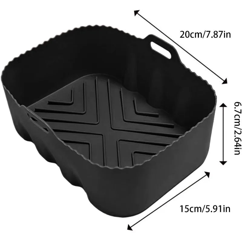 Reusable Silicone Air Fryer Liners Heat Resistant Nonstick Baking Tray Mat For Oven Toaster Home Kitchen Cooking Baking