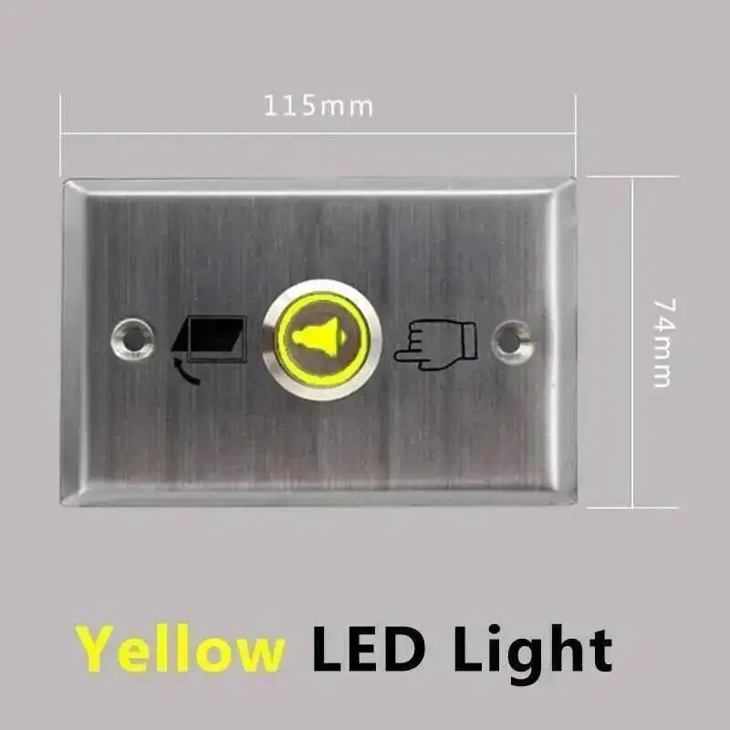 16/19mm Door Bell Momentary Reset Push Button Flat Stainless Steel Control Switch Panel With LED Light 3-6V 12-24V 220V