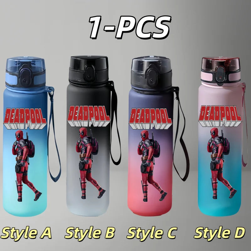 Deadpool‌Movie Water Cup Large Capacity Outdoor Leak-proof Belt Rope Drinking Bottle Men and Women Gift Drinking Bottle