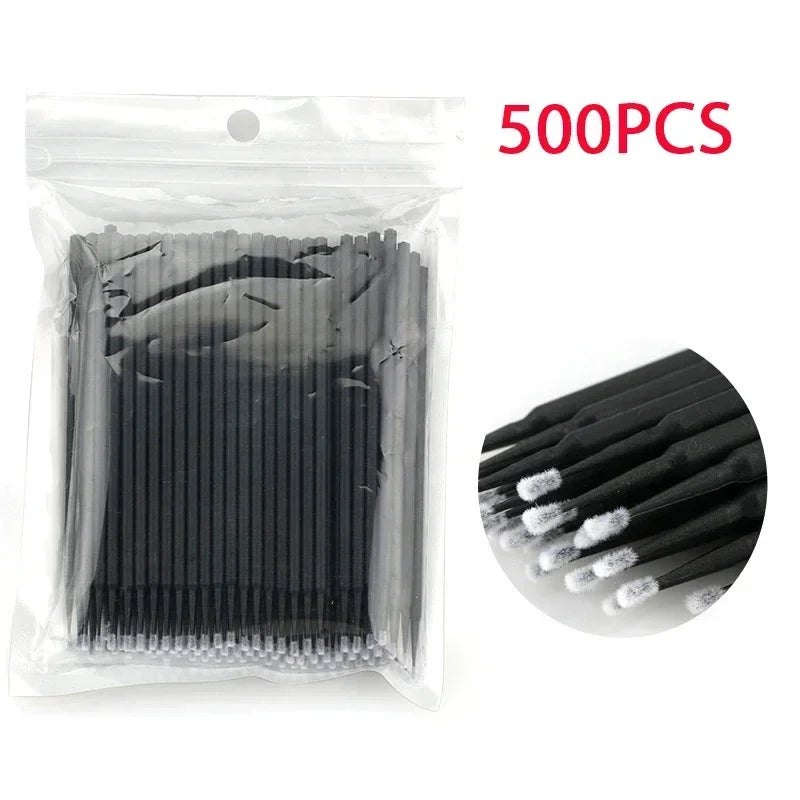 1000/500PCS Eyelash Cleaning Brush Highly Colorful Beauty Makeup Clean Remover Tool Wholesaler Crystal Brush Eyelash Micro Brush