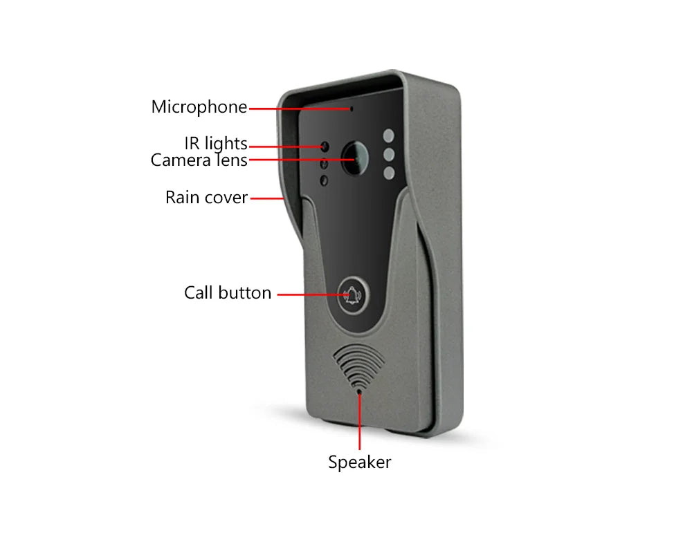 Hayway 4-Wired Video Door Phone Call Panel 1080P Outdoor Door Bell IP65 Waterproof 110° Wide View Angle Lens IR Night Vision