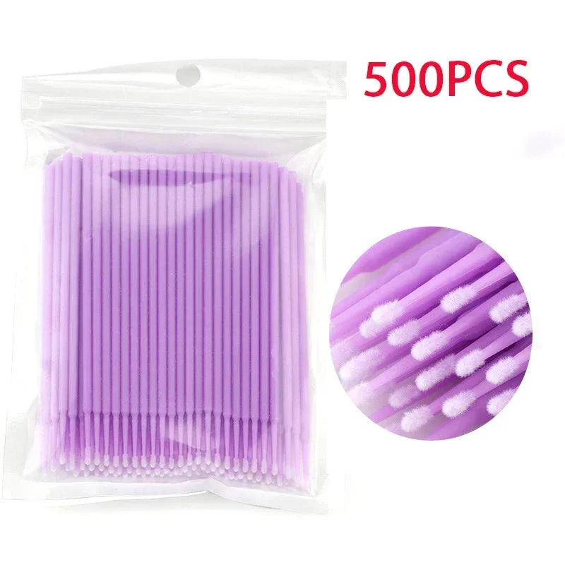 1000/500PCS Eyelash Cleaning Brush Highly Colorful Beauty Makeup Clean Remover Tool Wholesaler Crystal Brush Eyelash Micro Brush