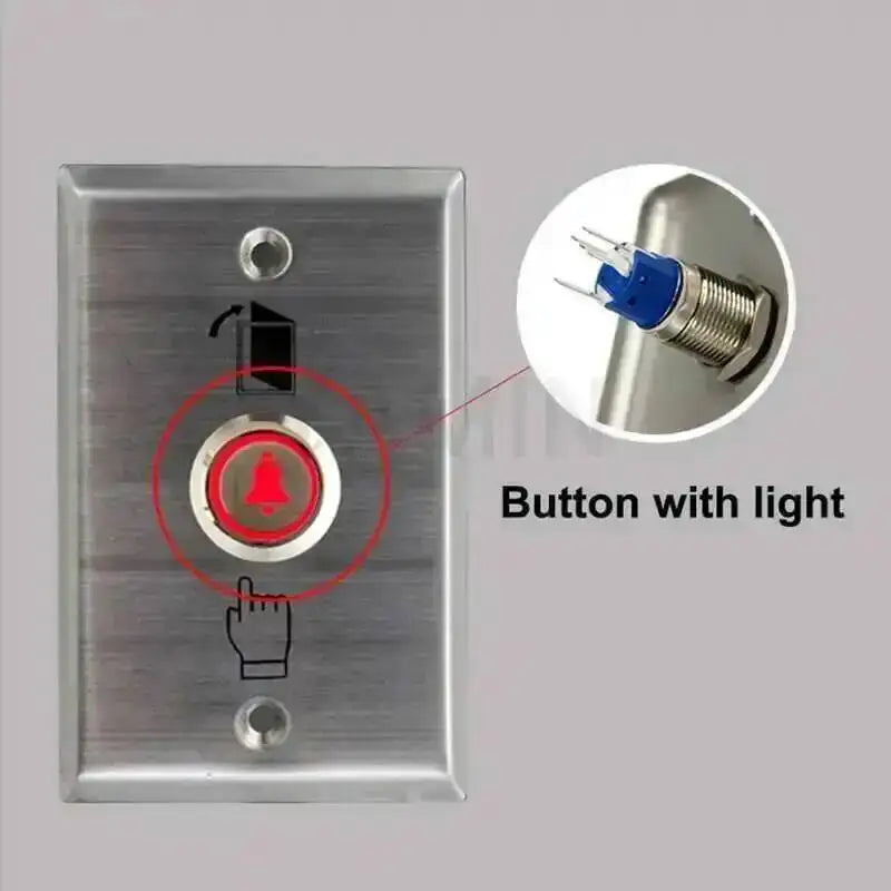 16/19mm Door Bell Momentary Reset Push Button Flat Stainless Steel Control Switch Panel With LED Light 3-6V 12-24V 220V