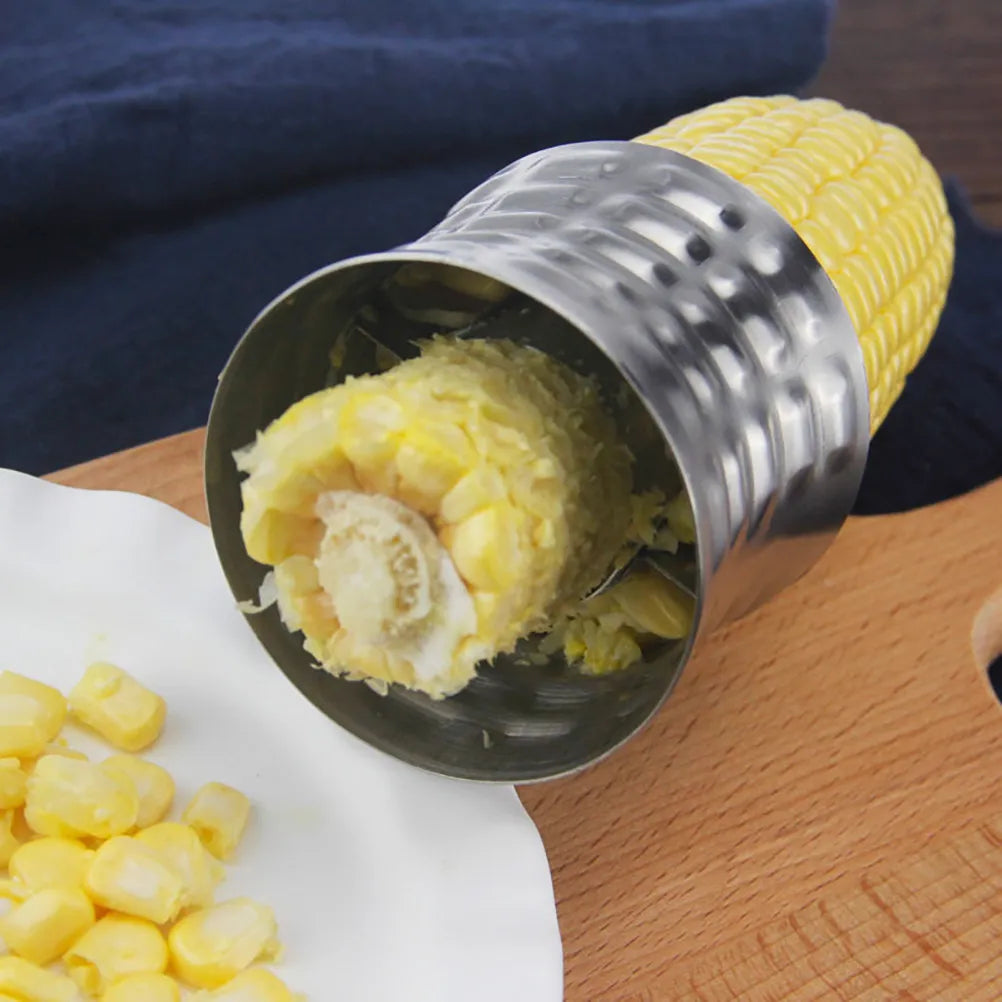 Corn Stripper Tool Stainless Steel Efficient One-Twist Operation Strips Entire Cob in Seconds Kitchen Essential Corn Peeler