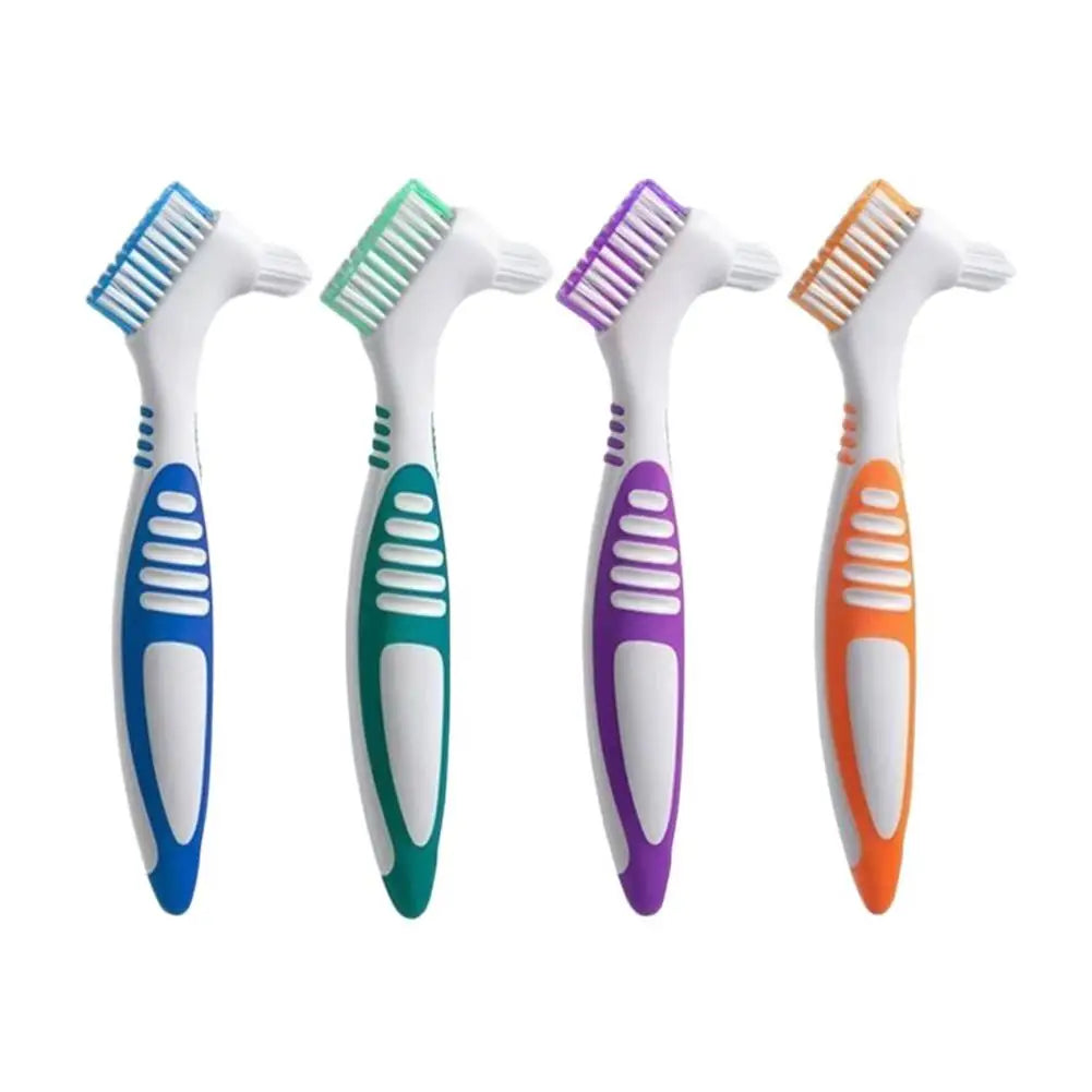 Double Sided Denture Toothbrush Cleaning Brush Denture Brush Invisible Braces Orthodontic Retainer Descaling Brush 1Pc