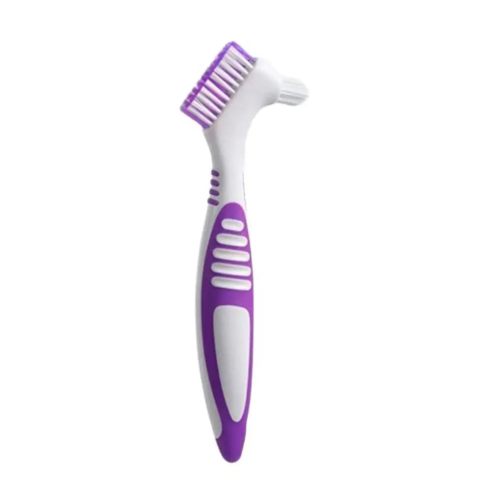 Double Sided Denture Toothbrush Cleaning Brush Denture Brush Invisible Braces Orthodontic Retainer Descaling Brush 1Pc