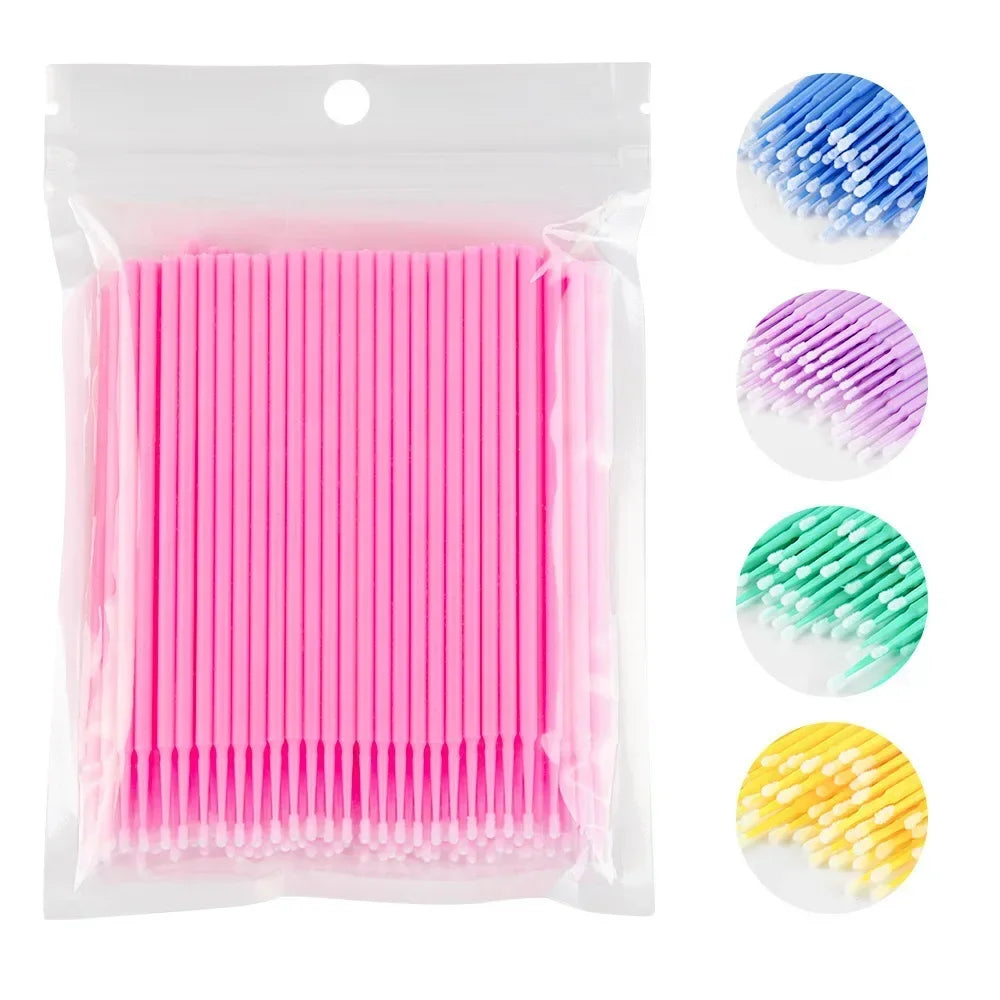 1000/500PCS Eyelash Cleaning Brush Highly Colorful Beauty Makeup Clean Remover Tool Wholesaler Crystal Brush Eyelash Micro Brush