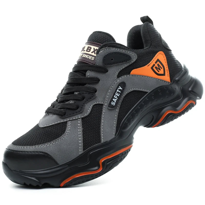 Steel Toe Safety Shoes Men Work Safety Boots Lightweight Breathable Comfortable Sneakers Men Boots Slip-resistant shoes