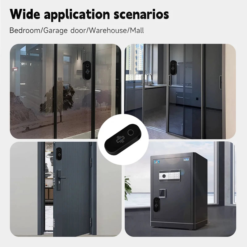 Tuya WiFi Vibration Detector Glass Broken Sensor Alarm Adjustable Sensitivity Optional For Door Window Glass Wall Cabinet Safe