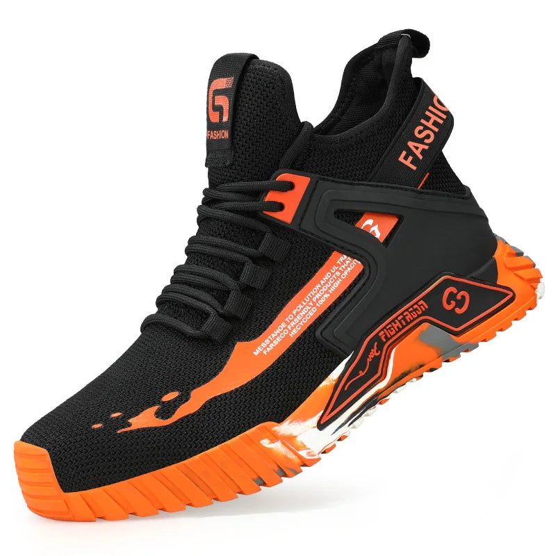 High Top Man Boots Safety Protective Shoes Steel Toe Work Shoes Men Anti-puncture Safety Shoes Men Women Work Safety Boots
