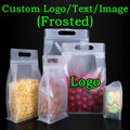100PCS 3D Frosted Plastic Ziplock Bag DIY Logo Print Matte Snack Sugar Candy Spice Tea Wedding Birthday Gift Packaging Pouches