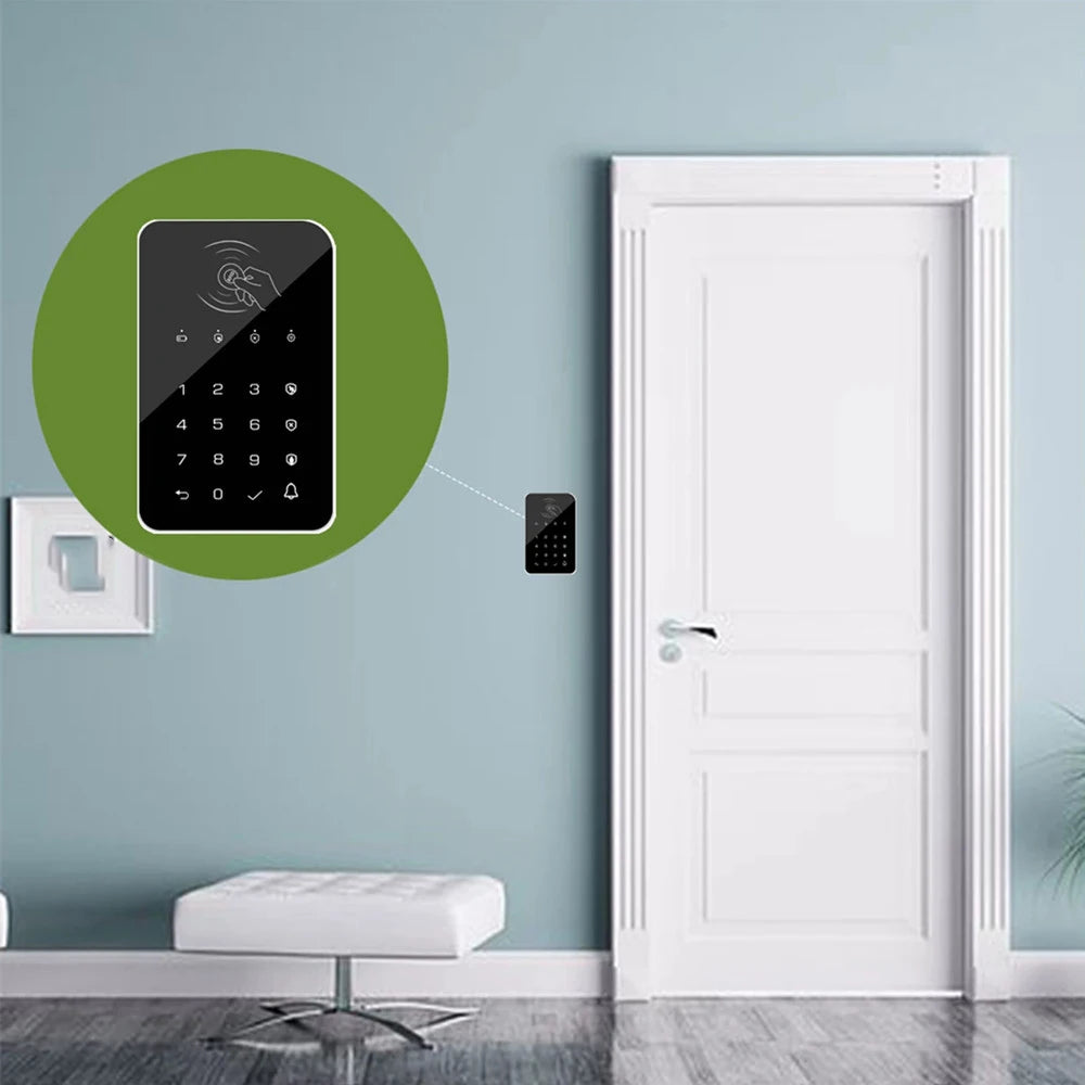 TAIBOAN 433MHz Wireless Keyboard Touch Pad Doorbell Button Bring RFID Card Can Rechargeable For H501/G30/PG103 WiFi GSM Alarm