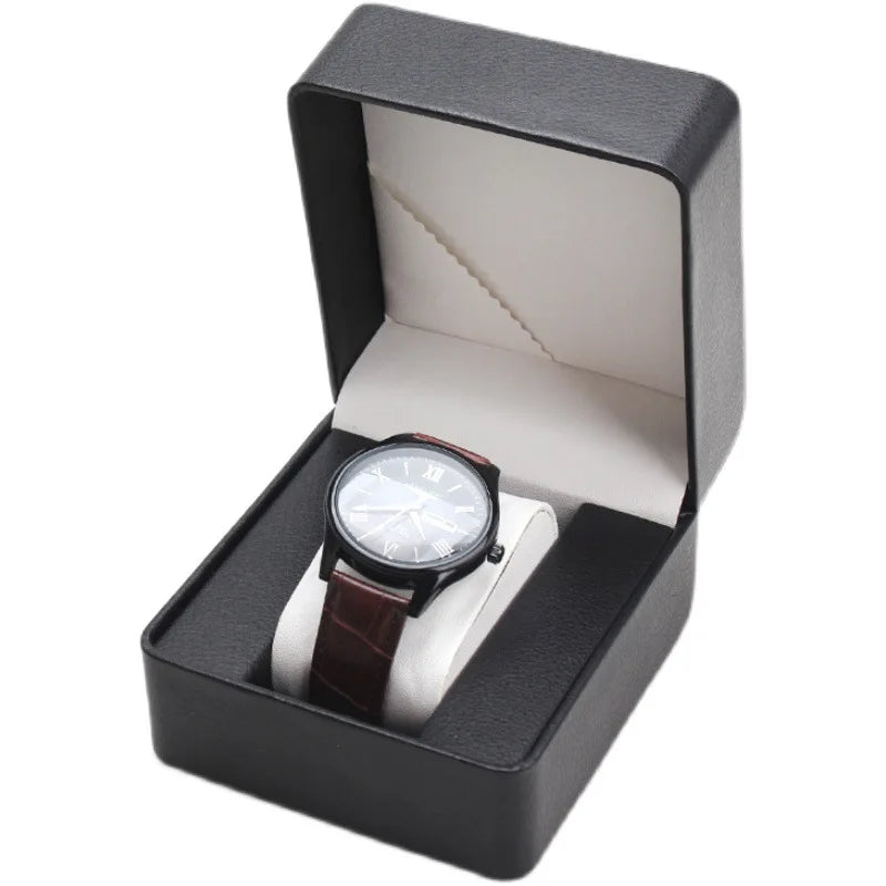 Watch Storage Box PU Single Watch Display Case Wristwatch Watch Holder Travel Jewelry Watch Organizer For Men Gift
