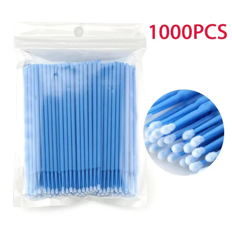 1000/500PCS Eyelash Cleaning Brush Highly Colorful Beauty Makeup Clean Remover Tool Wholesaler Crystal Brush Eyelash Micro Brush