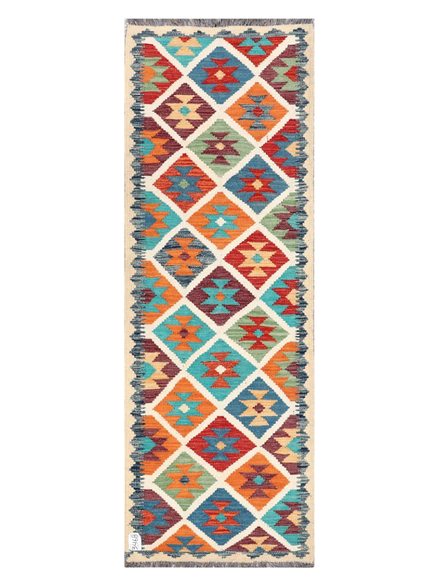 Maimana Kilim Rug – 190 x 66 cm | Handwoven Flatweave Rug