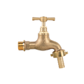 Brass Garden Bib Tap – 1/2in BSPM Inlet, 3/4in Outlet with 1/2in Hose Barb