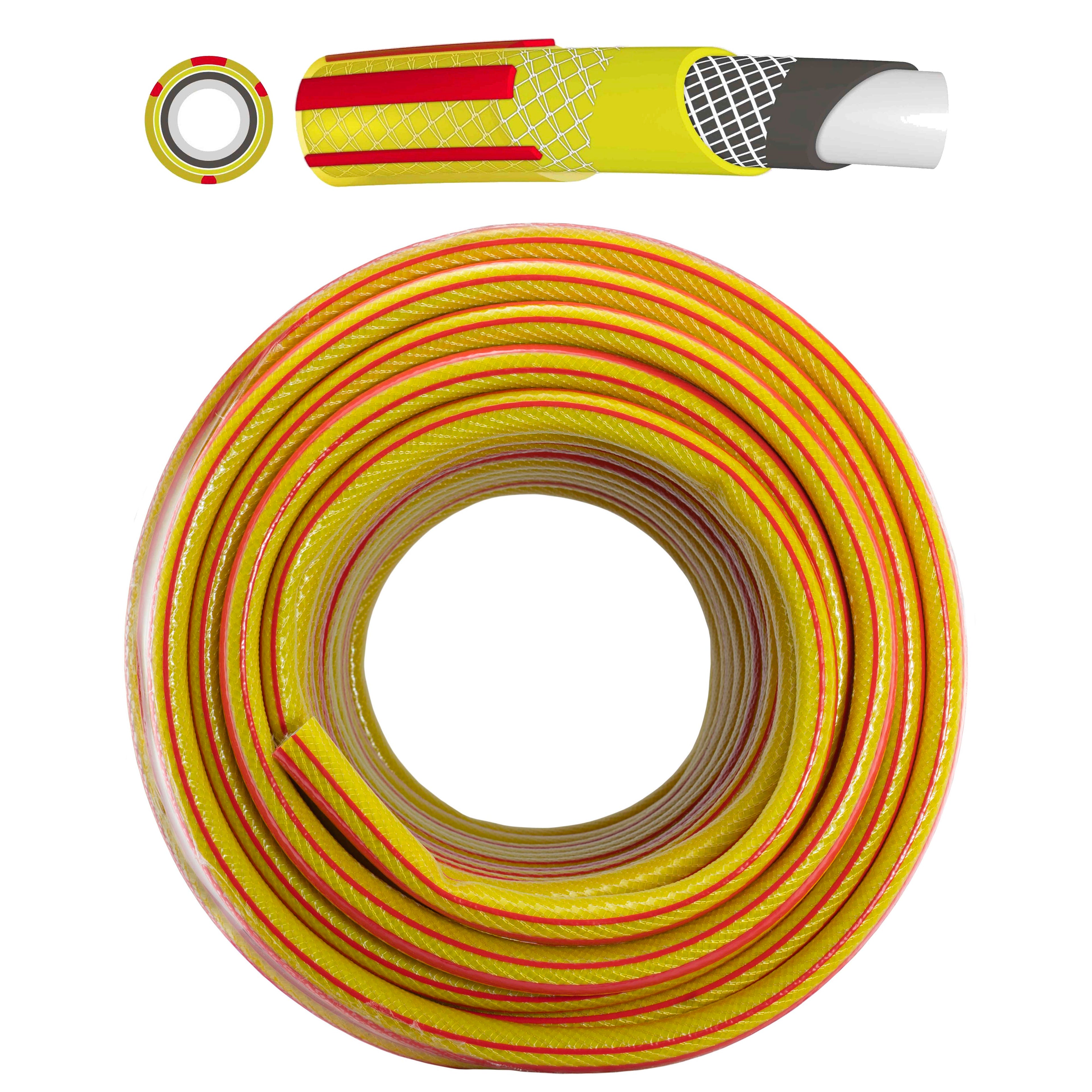 Premium Gold Garden Hose – 6-Layer 3/4in | Outdoor Watering Kit