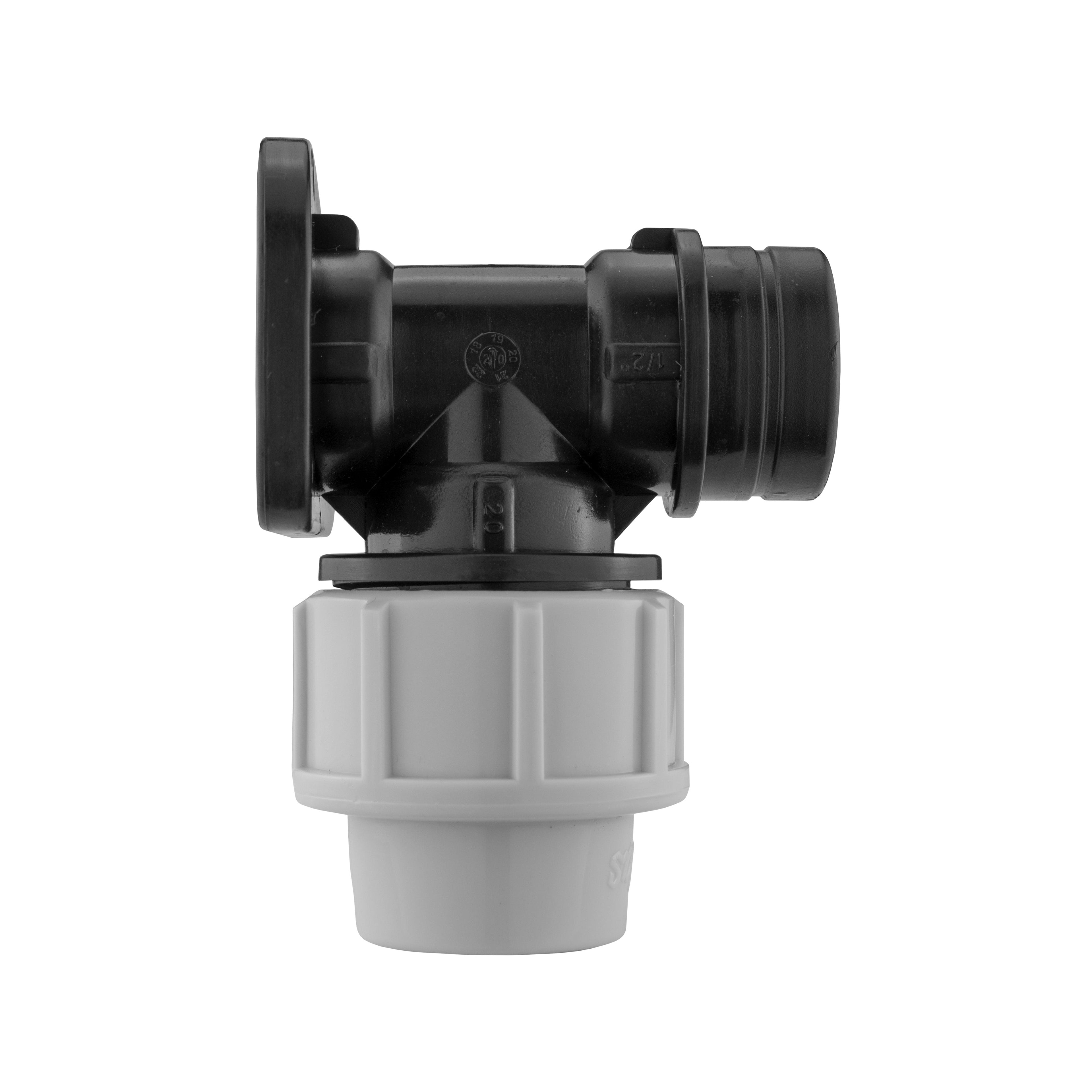 Wall Flange Kit 20mm MDPE – Lever Valve BSP Thread | Garden Irrigation Fitting