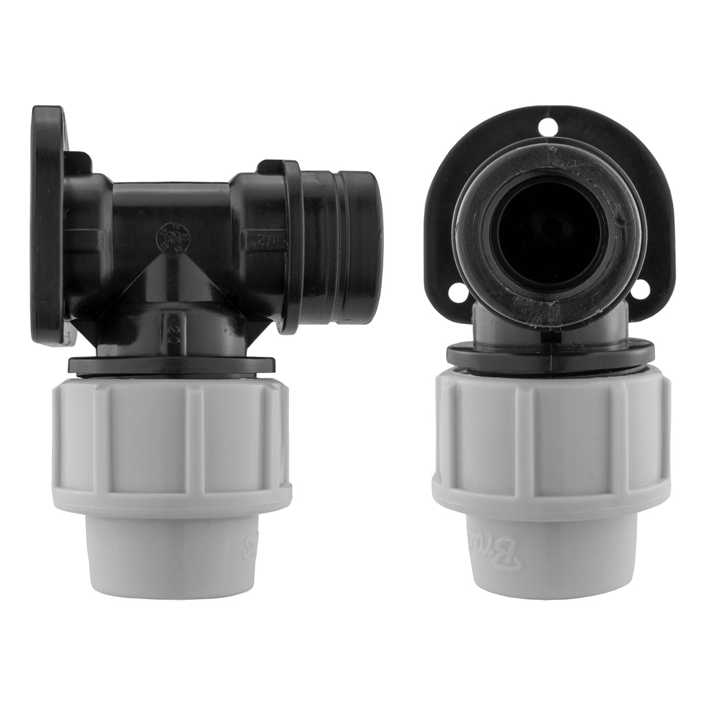 Wall Flange Kit 20mm MDPE – Lever Valve BSP Thread | Garden Irrigation Fitting