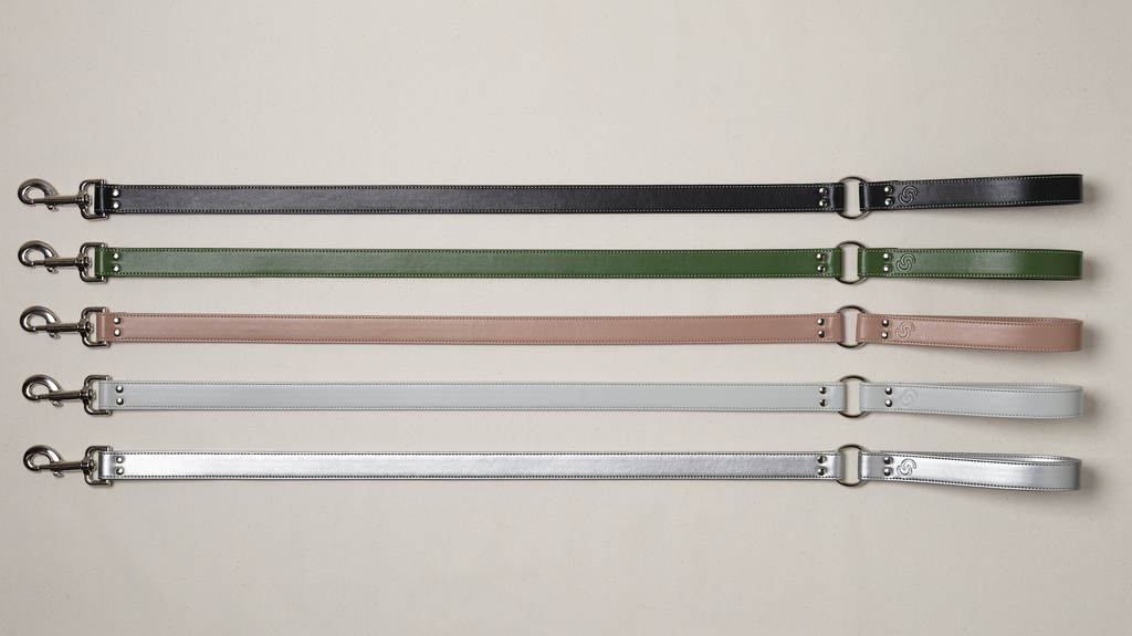 Black Vegan Apple Leather Dog Lead | Eco-Friendly Pet Accessory