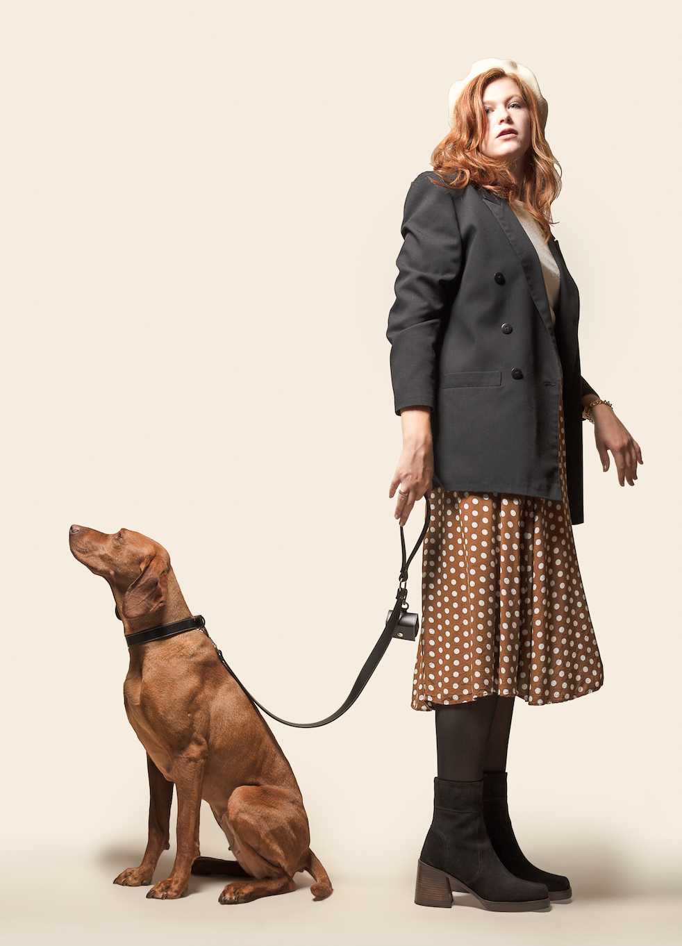 Black Vegan Apple Leather Dog Lead | Eco-Friendly Pet Accessory