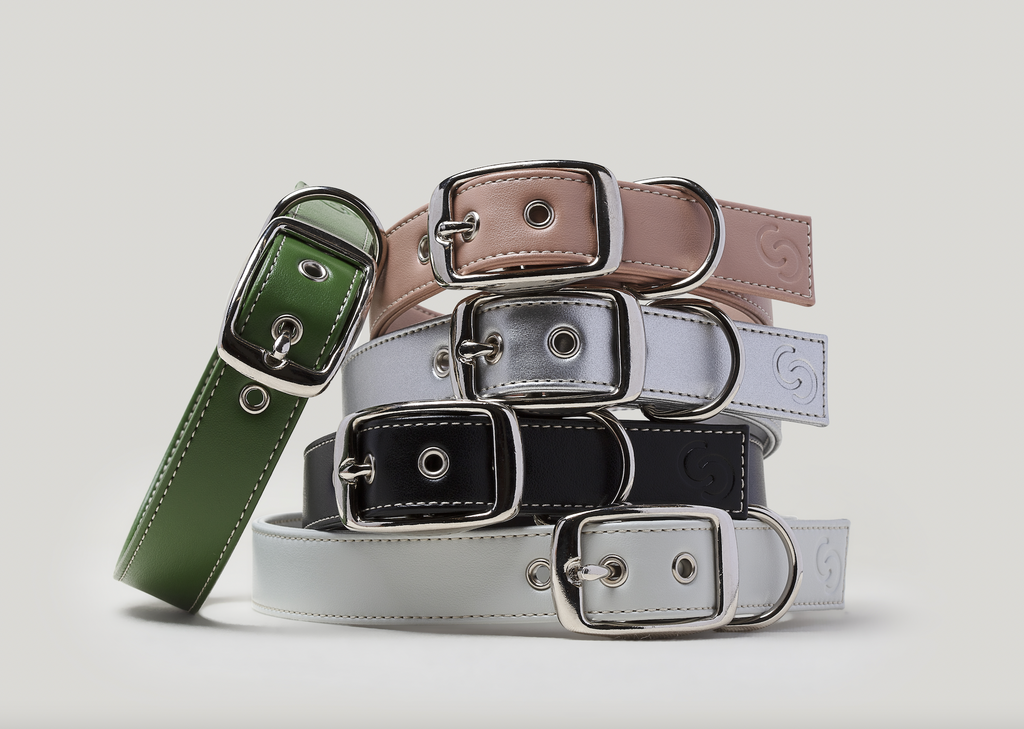 Blush Pink Vegan Apple Leather Dog Collar | Eco-Friendly Pet Accessory