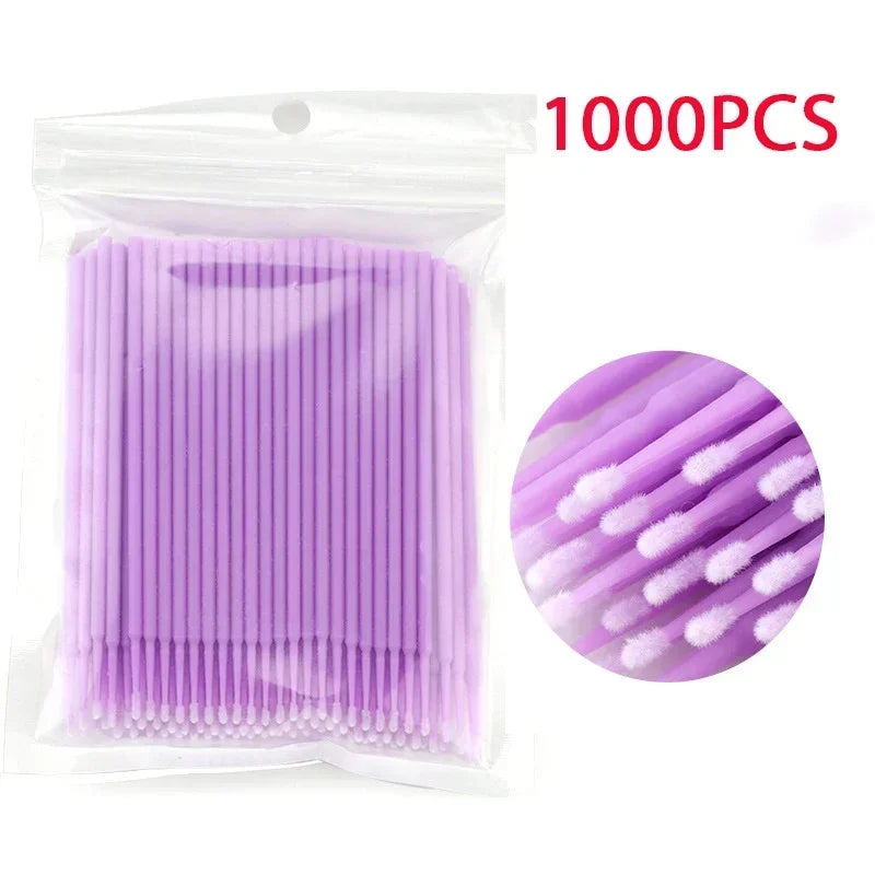 1000/500PCS Eyelash Cleaning Brush Highly Colorful Beauty Makeup Clean Remover Tool Wholesaler Crystal Brush Eyelash Micro Brush