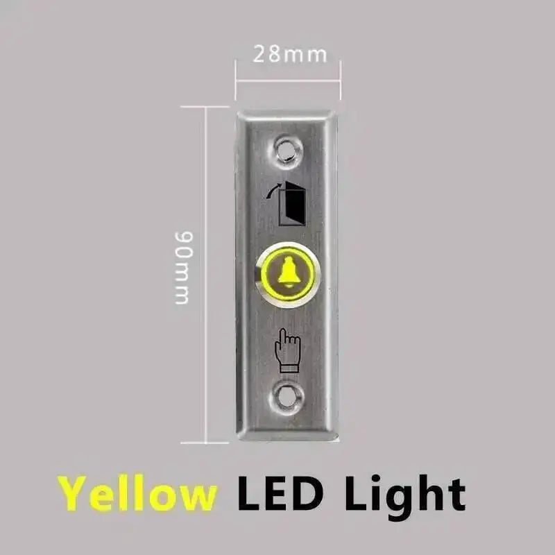 16/19mm Door Bell Momentary Reset Push Button Flat Stainless Steel Control Switch Panel With LED Light 3-6V 12-24V 220V