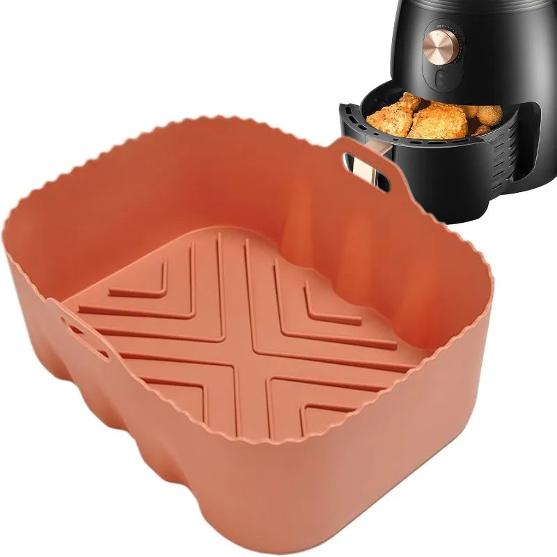 Reusable Silicone Air Fryer Liners Heat Resistant Nonstick Baking Tray Mat For Oven Toaster Home Kitchen Cooking Baking