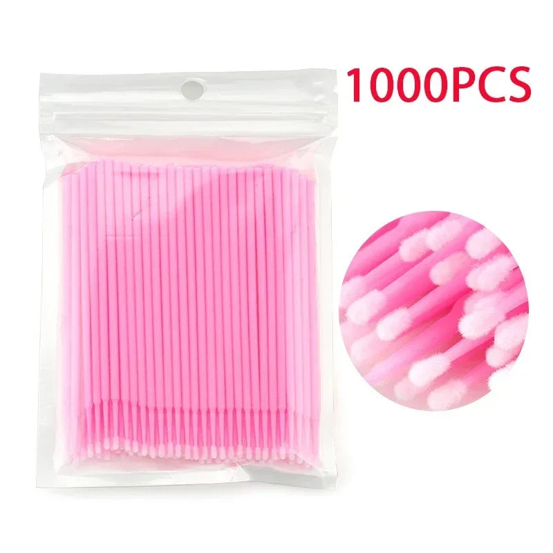 1000/500PCS Eyelash Cleaning Brush Highly Colorful Beauty Makeup Clean Remover Tool Wholesaler Crystal Brush Eyelash Micro Brush