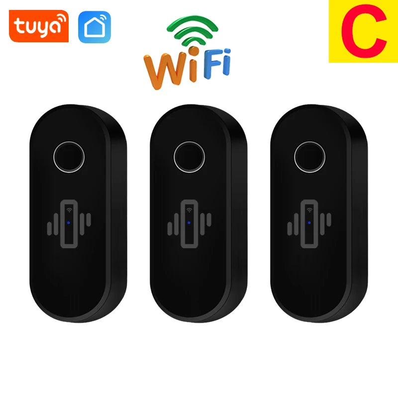 Tuya WiFi Vibration Detector Glass Broken Sensor Alarm Adjustable Sensitivity Optional For Door Window Glass Wall Cabinet Safe