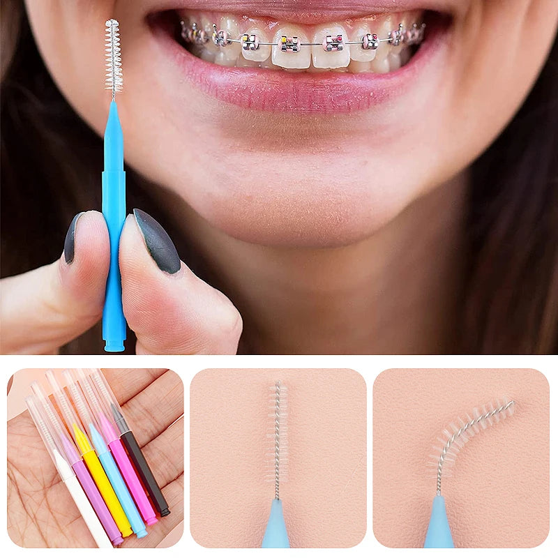 Interdental Brush Box Interdental Brush 20 Pieces Clean Tooth Gap Braces Gap Straight Orthodontic Interdental Brush