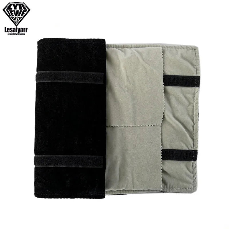 Travel Jewelry Organizer Roll Foldable Jewelry Case for Journey-Pendant Necklaces Jewerly Storage Bag Velvet Storage Box