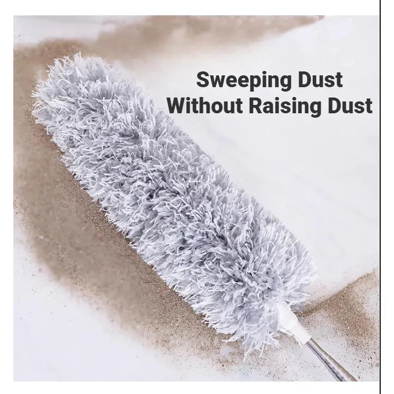 Cleaning Duster Lightweight Flexible Telescopic Stainless Steel Microfiber Gap Dust Removal Household Cleaner Feather Brush