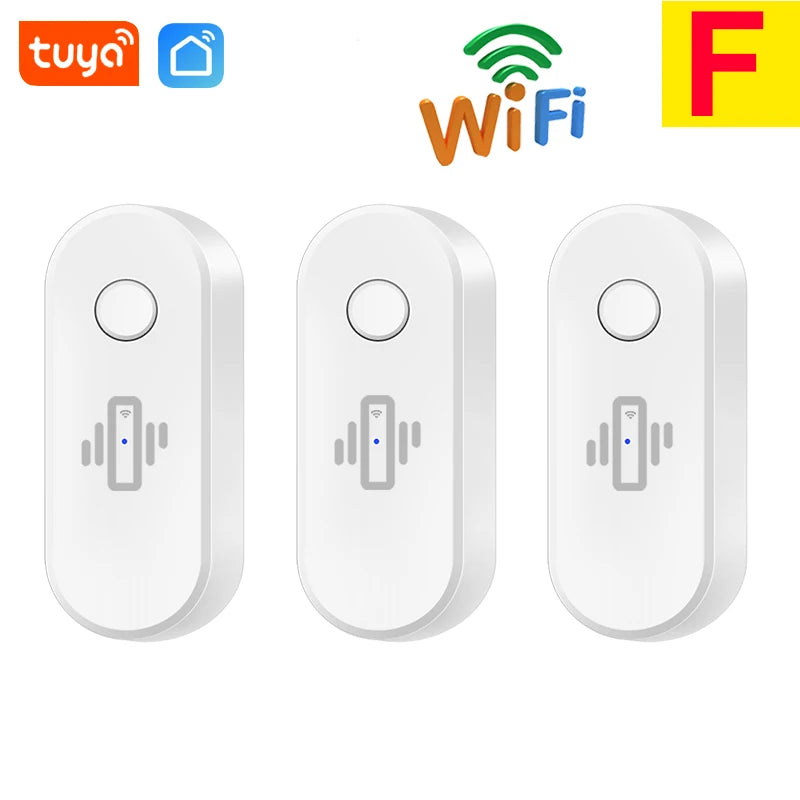 Tuya WiFi Vibration Detector Glass Broken Sensor Alarm Adjustable Sensitivity Optional For Door Window Glass Wall Cabinet Safe
