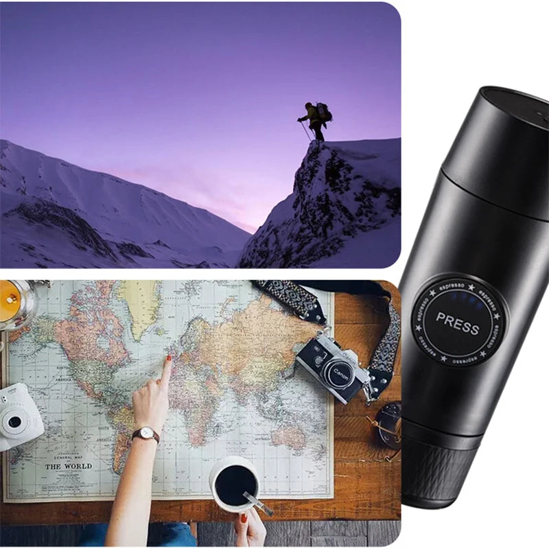 Portable Nespresso coffe maker Espresso Rechargeable Coffee Machine Outdoor Travebuilt-In Battery Extraction Powder & Capsule