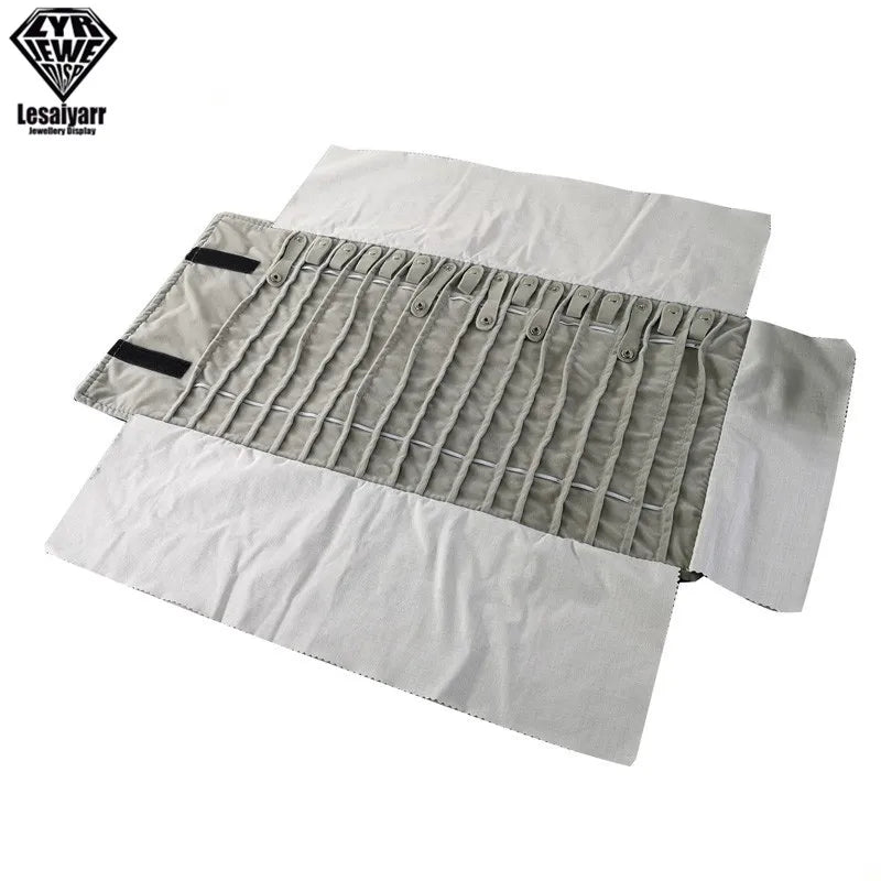 Travel Jewelry Organizer Roll Foldable Jewelry Case for Journey-Pendant Necklaces Jewerly Storage Bag Velvet Storage Box