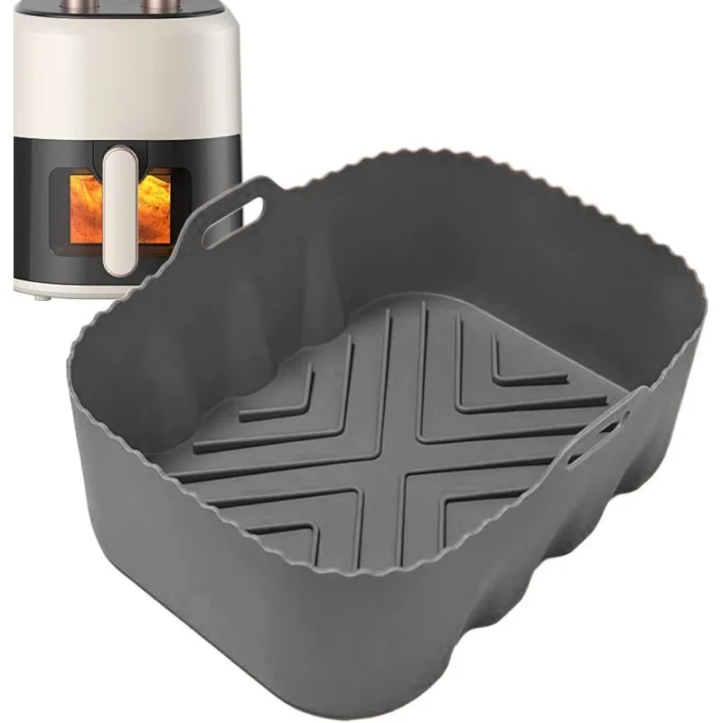 Reusable Silicone Air Fryer Liners Heat Resistant Nonstick Baking Tray Mat For Oven Toaster Home Kitchen Cooking Baking