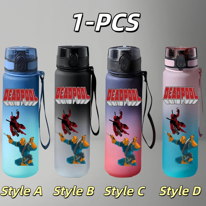Deadpool‌Movie Water Cup Large Capacity Outdoor Leak-proof Belt Rope Drinking Bottle Men and Women Gift Drinking Bottle