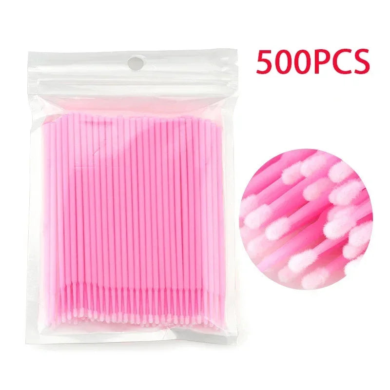 1000/500PCS Eyelash Cleaning Brush Highly Colorful Beauty Makeup Clean Remover Tool Wholesaler Crystal Brush Eyelash Micro Brush